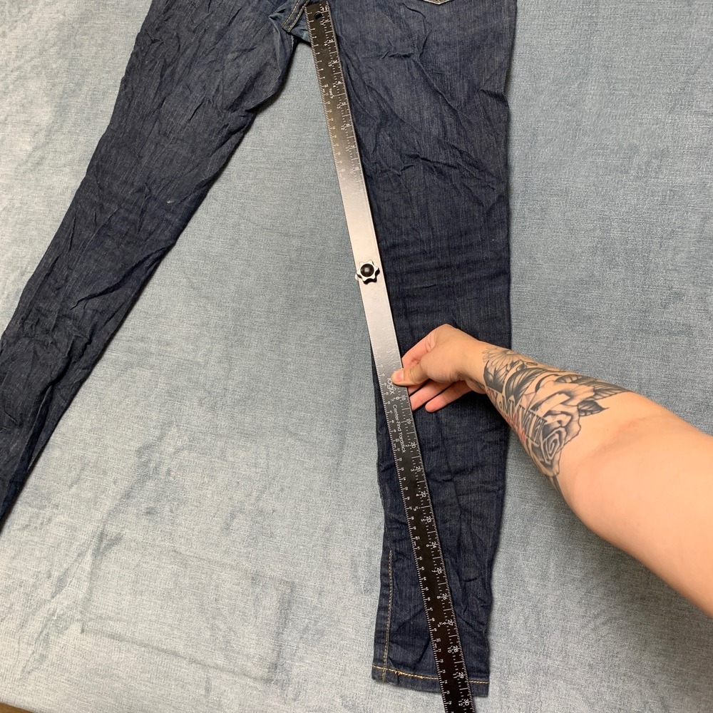 Levi's 524 Too Superlow Skinny Jeans Womens 7 Medium Blue Denim Cotton Stretch - Picture 13 of 16